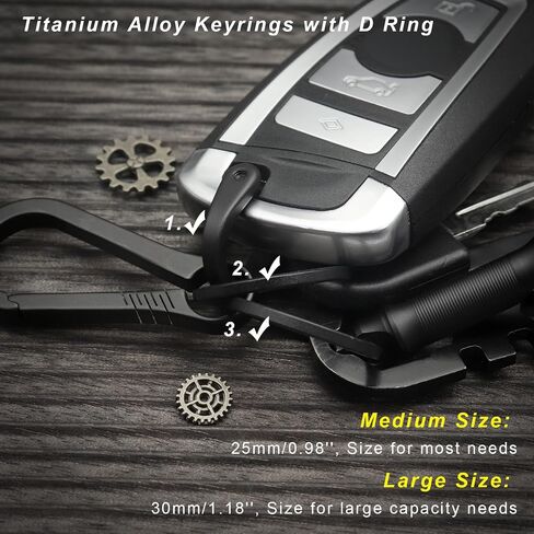 Titanium Keychain Rings Heavy Duty Side Push Key Rings for Car Keys Easy Quick Release EDC Split Keyrings in Kuwait