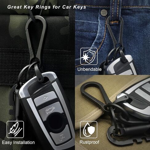 Titanium Keychain Rings Heavy Duty Side Push Key Rings for Car Keys Easy Quick Release EDC Split Keyrings in Kuwait