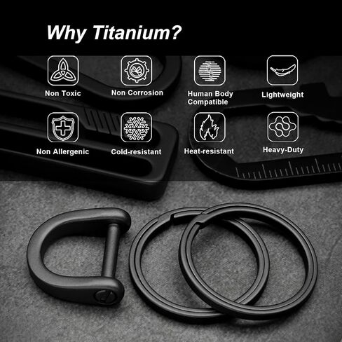 Titanium Keychain Rings Heavy Duty Side Push Key Rings for Car Keys Easy Quick Release EDC Split Keyrings in Kuwait