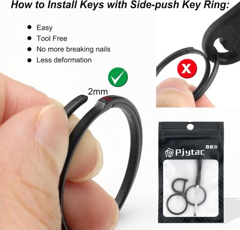 Titanium Keychain Rings Heavy Duty Side Push Key Rings for Car Keys Easy Quick Release EDC Split Keyrings in Kuwait