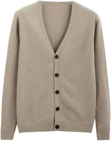 Men's Cardigan Sweater Long Sleeve Plus Size V-Neck Casual Button Sweater Cardigan in Saudi Arabia