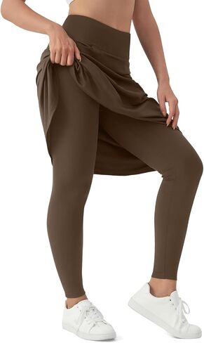 beroy Women's Knee Length Skirt with Fleece Full Leggings Athletic Tennis Skorts Modest Skirted Legging Pockets in Saudi Arabia