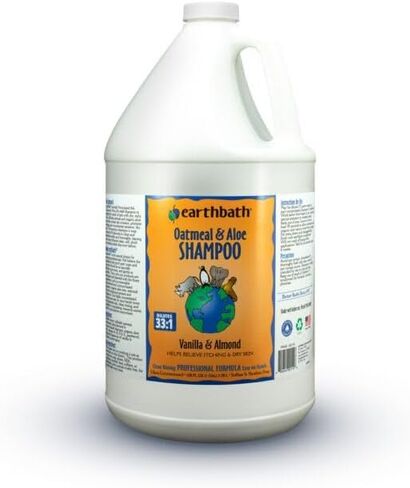 Earthbath Oatmeal & Aloe Pet Shampoo for Dogs & Cats, Vanilla & Almond, 128oz – Dog Shampoo for Allergies & Itching, Dry Skin – Made in USA in Kuwait