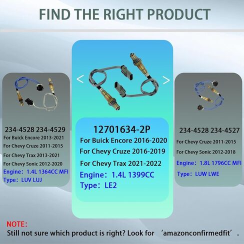 2PCS Downstream&Upstream Oxygen O2 Sensor 1&2 Compatible with 2016-2019 Chevy Cruze 1.4L, 2016-2024 Chevy Malibu 1.5L, 2017-2022 Chevy Spark 1.4L, Buick Encore 1.4L GMC Terrain 1.5L in Saudi Arabia