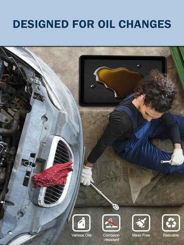 6Pack Extra Large Oil Drip Pan 35.4 x 24 x1.4 Inches Oil Change Drain Drip Tray for Under Car Plastic Oil Tray Auto Oil Catch Pan for Transmission Garage Automotive Driveway to Keep Floor Clean in Saudi Arabia