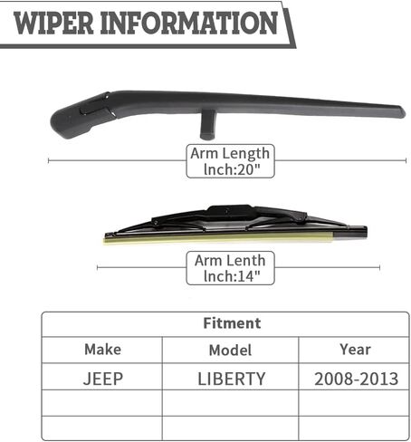 Rear Wiper Arm Blade Nut Set Replacement for Jeep Liberty 2002-2007,Rear Wiper Cover Accessories Assembly, Wiper Cap Set for Back Windshield Window,Replace # 5066965AA in Saudi Arabia