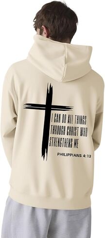 KEEVICI Christian Graphic Hoodies For Teen Boys Jesus Hoodie Faith God Sweatshirt Bible Verse Pullover Religious Tops in Saudi Arabia