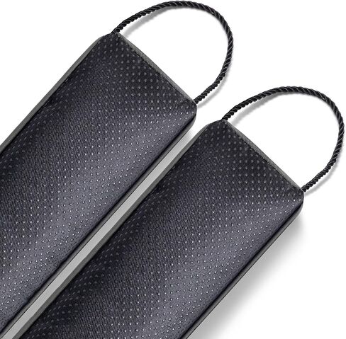 Sunolga 32" Weighted Door Draft Stopper Under Door Noise Air Stopper 2LB, Triangular Column Sound Proof Draft Guard for Doors and Windows, Machine Washable - Black in Kuwait