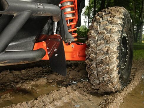SuperATV 72" OEM Trailing Arm Guards Compatible with Can Am Maverick X3 Turbo/MAX Turbo (See Fitment) | Made of 1/8 Inch LDPE | Flexible and Lightweight | 7 Inch by 10 7/8 Inch Mud Flaps | USA Made in Saudi Arabia