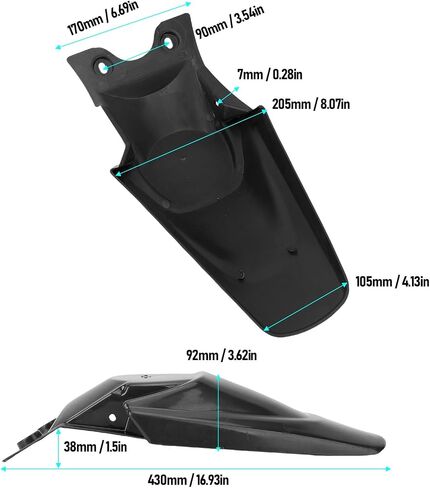 دراجة نارية خلفية الحرس الطيني واقي البلاستيك الذيل بديل Mudguard KLX 110 KX65 دراجة الحفرة الترابية Motorcross لتحسين السلامة والأناقة (أسود) in Kuwait