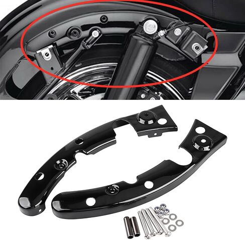 1 زوج من أغطية الدعامة الخلفية Fender لـ Harley Touring Electra Street Road Road Road King 2009-2013 ، Black Vivid in Kuwait