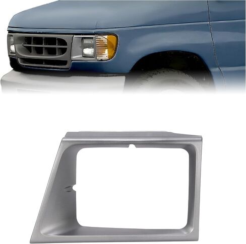 Hecasa Headlight المصباح المتوافق مع 1997-2002 FORD E-150 E-250 E-350 ECONOLINE FO2512158 FO2513158 F7UZ13052AAA in Saudi Arabia
