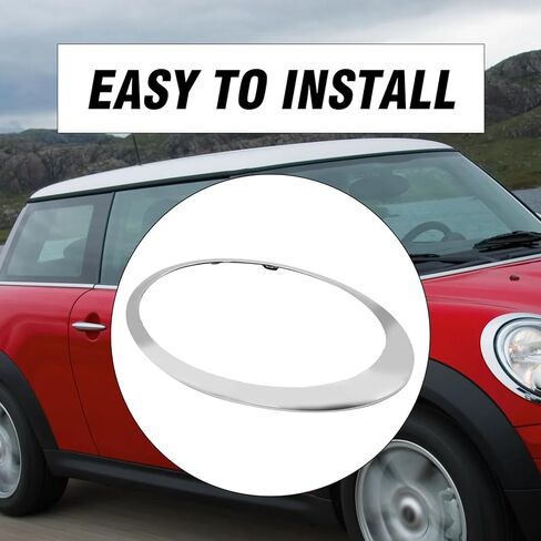 51137149905 مدي المصابيح الأمامية Chrome لسائق حلقة المصباح الجانبي للركاب ، استبدال Mini Cooper R56 R57 R58 R59 2007-2015 ، يحل محل 51137149906 in Saudi Arabia