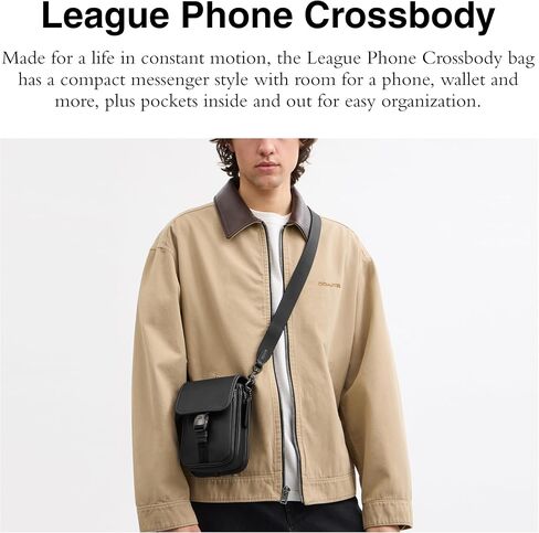 Coach League Phone Crossbody, Black in Saudi Arabia