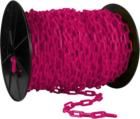 Mr. Chain Plastic Barrier Chain Reel, Safety Pink, 1.5-Inch Link Diameter, 200-Foot Length (30125) in Saudi Arabia