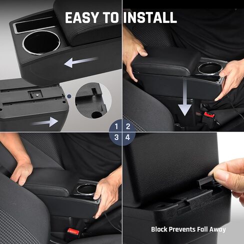 Car Armrest Box for Mazda CX-3 2015-2018 Auto Accessories Center Console Leather Arm Rest Double-Layer Storage Space with Cup Holder (Black with Black Thread) in Kuwait