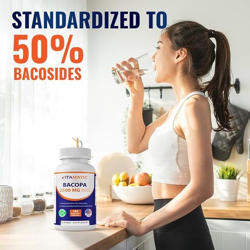 باكوبا باكوبا مونيراي 2500 ملغ مكافئة لكل وجبة (من 10: 1 خلاصة 250 ملغ) مكمل عشبي nootropic - 50 ٪ من الباكسيدات ، غير المعدلة وراثيا وخالية من الغلوتين - 180 كبسولات الخضار in Saudi Arabia