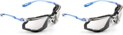 3M Safety Glasses, Virtua CCS, 1 Pair, ANSI Z87, Anti-Fog, Mirrored Lens, Blue Frame, Corded Ear Plug Control System- Pack of 20 in Kuwait