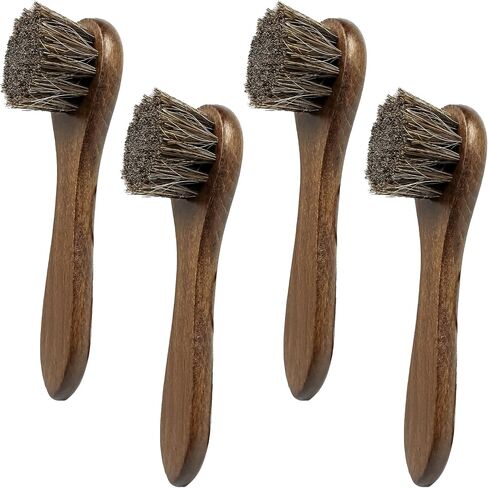 APPLOTATION Horsehair Brush Applicator 4 عبوات تلميع الشعر البولندية للجلد والأحذية والأحذية والصابون السرج والكريمات والمكيفات-فرشاة اللمعان اللطيفة للعناية الجلدية in Saudi Arabia