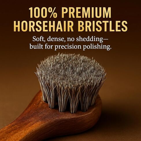 APPLOTATION Horsehair Brush Applicator 4 عبوات تلميع الشعر البولندية للجلد والأحذية والأحذية والصابون السرج والكريمات والمكيفات-فرشاة اللمعان اللطيفة للعناية الجلدية in Saudi Arabia