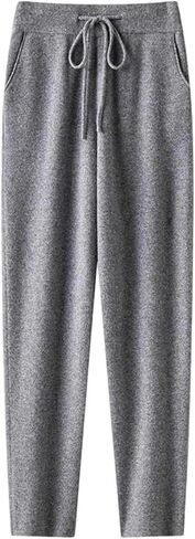 Women's High Waist Wool Pants Knit Slim 100 Percent Merino Wool Warm Comfortable Casual Fashion Trousers in Saudi Arabia