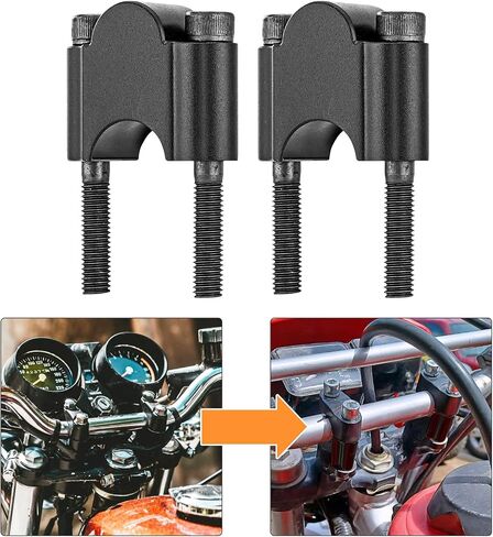 Dasen 7/8" Handlebar Riser 30mm Height Compatible with Motorcycle KLR650 ATV Dirt Bike Fit Kawasaki Fit Honda Fit Suzuki Fit Yamaha Chrome in Saudi Arabia
