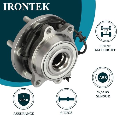 IRONTEK 515065x2 محمل العجلات الأمامية ومجموعة المحور مع ABS يناسب 2005-2015 لنيسان فرونتير/إكستيرا، 2005-2012 باثفايندر، 2009-2012 لسوزوكي خط الاستواء 4WD 4X4 6 العروات ث/ABS in Saudi Arabia