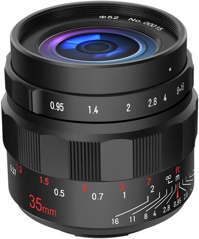 JINTU 35mm F0.95 APS-C عدسات كاميرا يدوية بدون مرآة لسوني E Mount NEX A7RIV، A7III، A7IV، A7RIII، A7SII، A7SIII A7IV A5000، A6000، A6600، A6400 NEX-3، A9، A1، NEX-5، NEX- 5N، نيكس-5R in Saudi Arabia