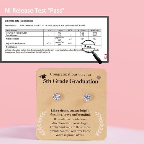 Limerencia G23 Titanium Earrings White Cubic Zirconia Post Studs 20G Implant Grade Pure Titanium Piercing Studs First Holy Communion Gifts for Girls Sensitive Ears in Saudi Arabia