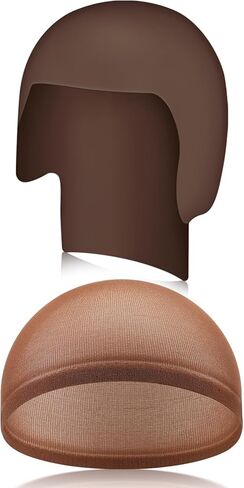 Syhood 2 Pieces Halloween Bald Cap Makeup Latex Bald Hat Head Wig Caps Cosplay Costume for Adults in Saudi Arabia
