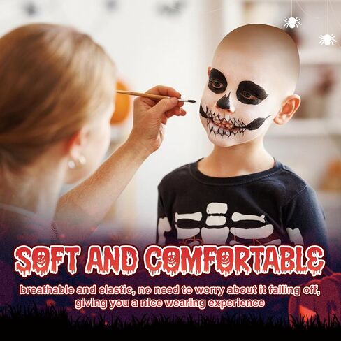 Syhood 2 Pieces Halloween Bald Cap Makeup Latex Bald Hat Head Wig Caps Cosplay Costume for Adults in Saudi Arabia