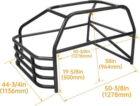 KUAFU Roll Cage Kit Universal Standard Roll Bar for Pickup Trucks Replacement for ALL22107 Steel Bare Metal Black(2 Packages Shipped) in Saudi Arabia
