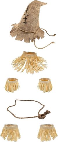 Nicky Bigs Novelties Brown Burlap Scarcrow Hat & Straw Kit Fit Fit Date Shice Raffia Straw Halloween Assume 11 قطعة ملحق للبالغين Cosplay & Fall Decorts in Kuwait