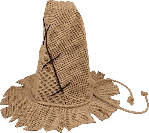 Nicky Bigs Novelties Brown Burlap Scarcrow Hat & Straw Kit Fit Fit Date Shice Raffia Straw Halloween Assume 11 قطعة ملحق للبالغين Cosplay & Fall Decorts in Kuwait