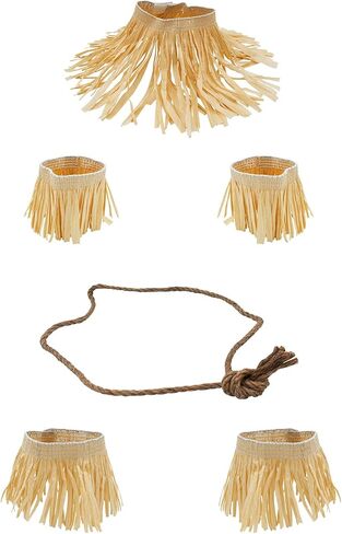 Nicky Bigs Novelties Brown Burlap Scarcrow Hat & Straw Kit Fit Fit Date Shice Raffia Straw Halloween Assume 11 قطعة ملحق للبالغين Cosplay & Fall Decorts in Kuwait