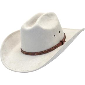 قبعة رعاة البقر Cattleman للرجال والنساء مع قبعة مزرعة عريضة عريضة 3.74 بوصة in Kuwait