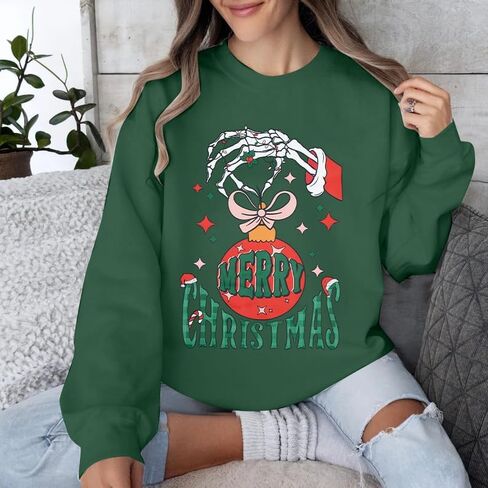 MNLYBABY Merry Christmas Santa Sweatshirt Oversized: Women Christmas Shirt Santa Claus Sweater Christmas Vibes Retro Tops in Saudi Arabia