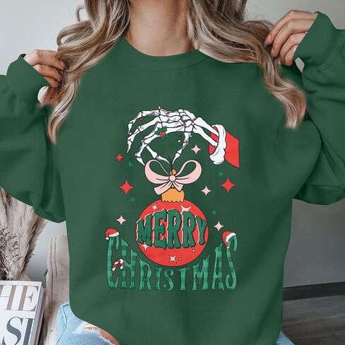 MNLYBABY Merry Christmas Santa Sweatshirt Oversized: Women Christmas Shirt Santa Claus Sweater Christmas Vibes Retro Tops in Saudi Arabia