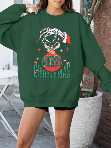 MNLYBABY Merry Christmas Santa Sweatshirt Oversized: Women Christmas Shirt Santa Claus Sweater Christmas Vibes Retro Tops in Saudi Arabia