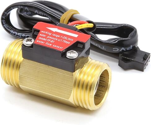 4-Branch Hall Flow Meter Water Heater Card Machine Water Flow Sensor All-Copper G1/2 Thread in Saudi Arabia