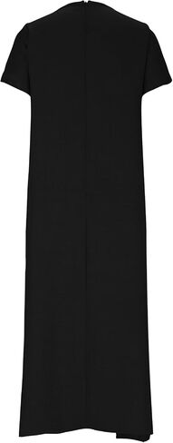 Women's Summer Short Sleeve Dresses Casual V Neck Pullover Loose Fit Midi Dresses Solid Color Beach Travel Clothes in Saudi Arabia