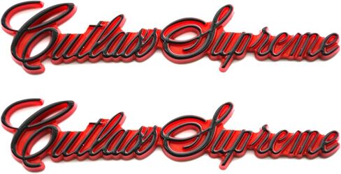 2PCS Cutlass Sail Panel Script Emblem Badge 3D Planting Letter Presentive for Supreme 1978-1988 Repro 20085597 (Black) in Kuwait