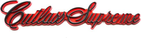 2PCS Cutlass Sail Panel Script Emblem Badge 3D Planting Letter Presentive for Supreme 1978-1988 Repro 20085597 (Black) in Kuwait