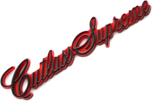 2PCS Cutlass Sail Panel Script Emblem Badge 3D Planting Letter Presentive for Supreme 1978-1988 Repro 20085597 (Black) in Kuwait