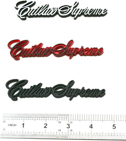 2PCS Cutlass Sail Panel Script Emblem Badge 3D Planting Letter Presentive for Supreme 1978-1988 Repro 20085597 (Black) in Kuwait