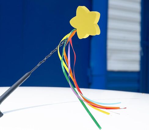 LUOZZY 2 Pcs Yellow Star Car Antenna Toppers with Ribbon for Vehicle Roof Decorations 8CM in Saudi Arabia