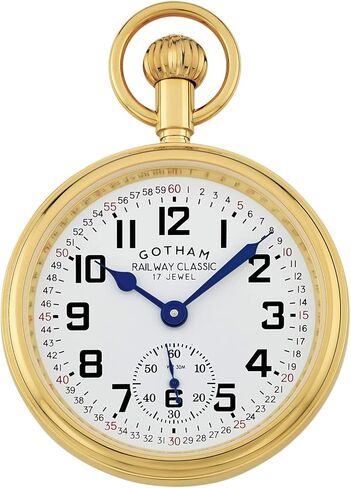 Gotham Men Gold Plated Fethical Stainical Mechanical Wind Railroad Watch # GWC14111G in Saudi Arabia