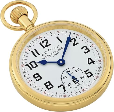 Gotham Men Gold Plated Fethical Stainical Mechanical Wind Railroad Watch # GWC14111G in Saudi Arabia