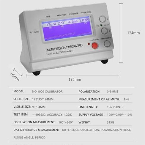 Mechanical Watch Timing Tester with LCD Screen - Adjustable, Wear-Resistant Tool for Repair & Maintenance - Multifunctional Instrument No.1000 for Watchmakers & Hobbyists in Saudi Arabia