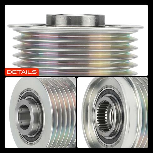 A-Premium Alternator Freewheel Clutch Pulley Compatible with Volvo C70 2007-2013, C30 2008-2013, S40 2007-2011, V50 2007-2011, 2.4L 2.5L, 5 Grooves Clockwise in Saudi Arabia